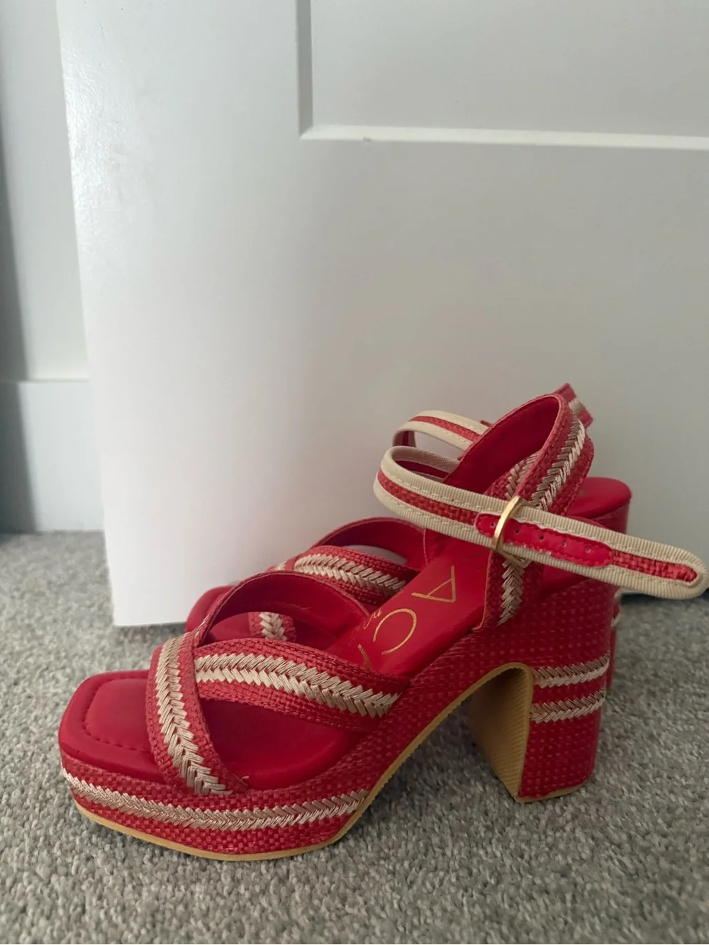 Beach by Matisse Red Raffia Wedges